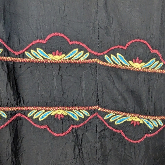 Johnny Was Black Floral Embroidered Blouse - Picture 12 of 15